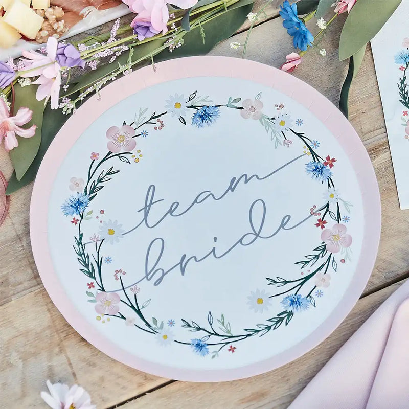 Boho Bride Paper Party Plates (x8) Hen Party