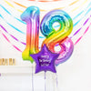 18th Birthday Balloons - Personalised Inflated Balloon Bouquet Rainbow Personalised Balloons
