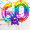 60th Birthday Balloons - Personalised Inflated Balloon Bouquet Rainbow Personalised Balloons