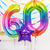 60th Birthday Balloons - Personalised Inflated Balloon Bouquet Rainbow Personalised Balloons