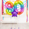 80th Birthday Balloons - Personalised Inflated Balloon Bouquet Rainbow Personalised Balloons