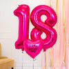 18th Birthday Balloons - Personalised Inflated Balloon Bouquet Pink Personalised Balloons