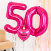 50th Birthday Balloons - Personalised Inflated Balloon Bouquet Pink Personalised Balloons
