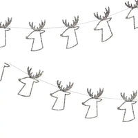 Silver Reindeer Mini Garland Christmas 2024