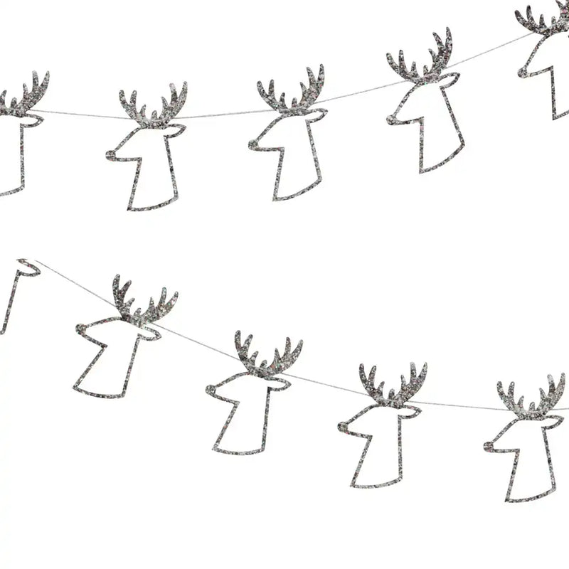 Silver Reindeer Mini Garland Christmas 2024