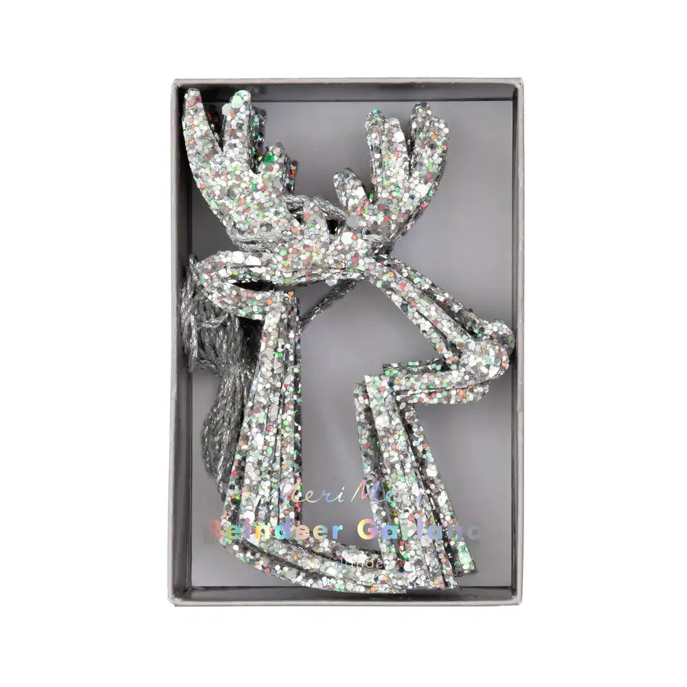 Silver Reindeer Mini Garland Christmas 2024