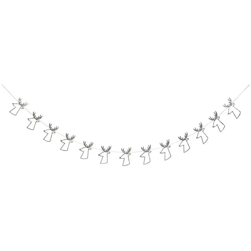 Silver Reindeer Mini Garland Christmas 2024