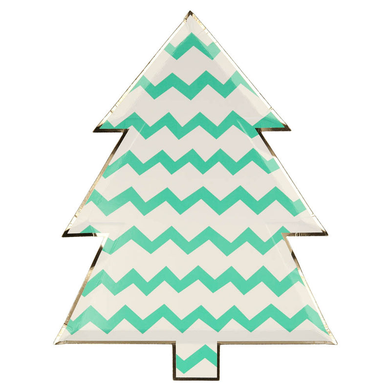 Patterned Christmas Tree Plates (x8)