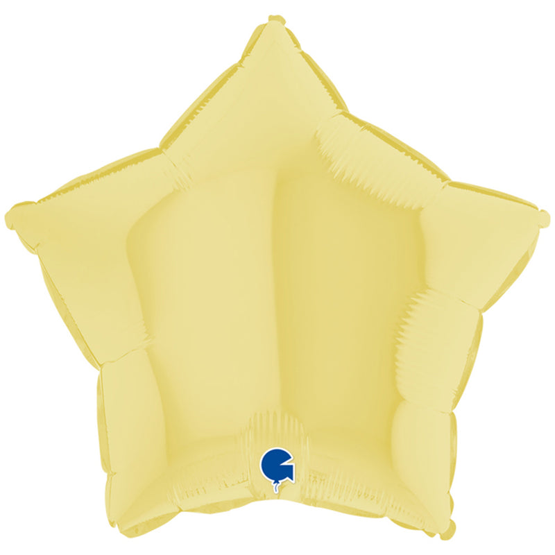 Star Foil Balloon - Matte Yellow