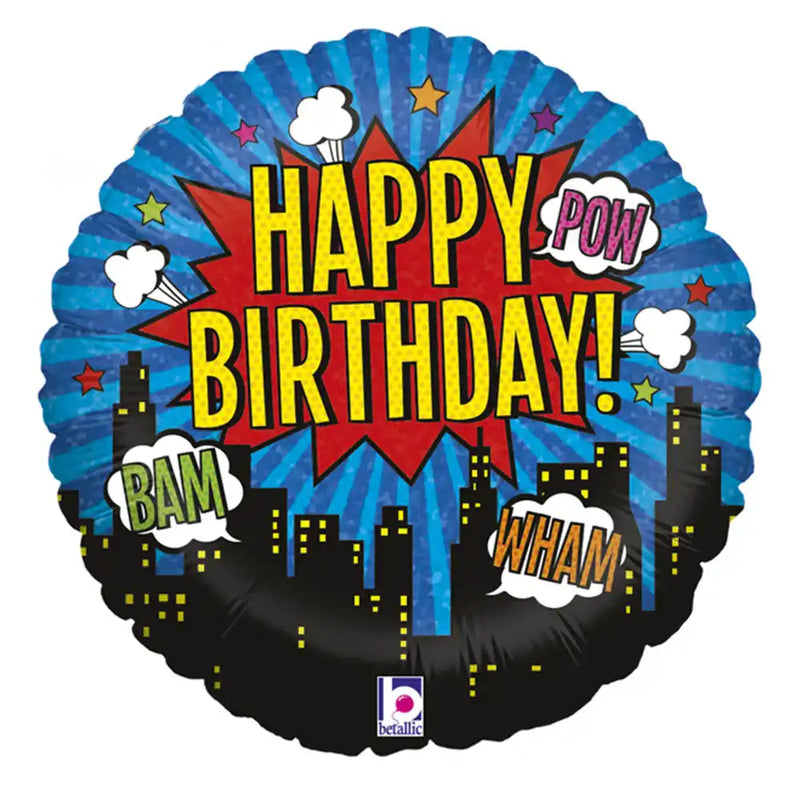 Superhero Happy Birthday Foil Balloon Superhero