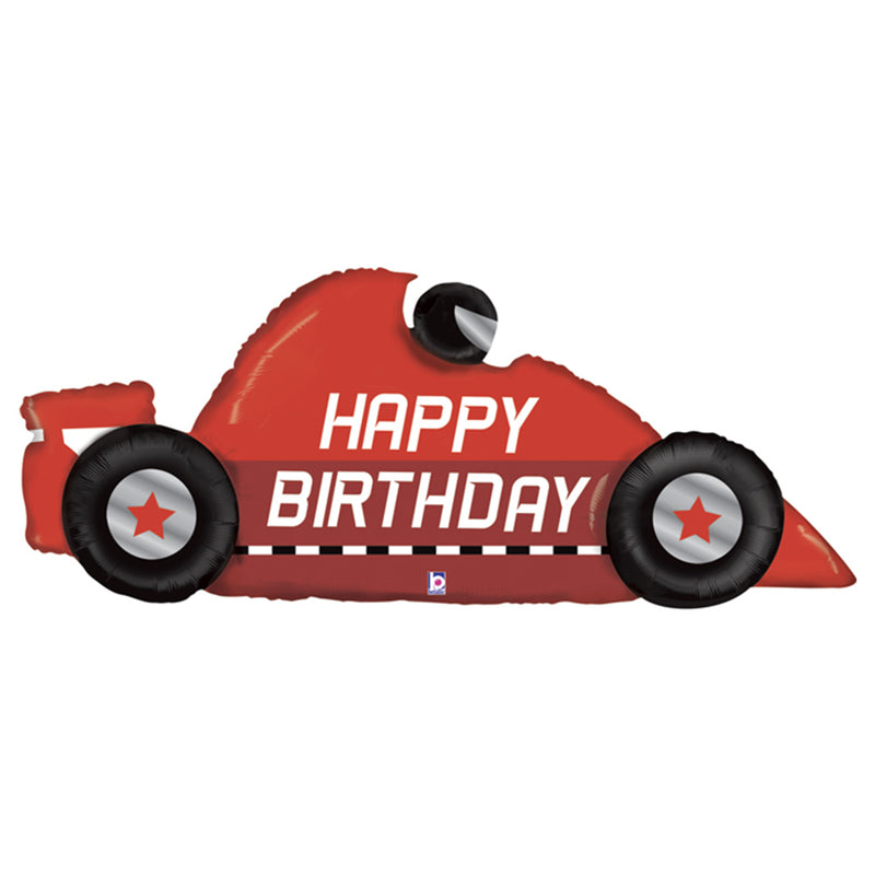 Race Car Happy Birthday Foil Balloon