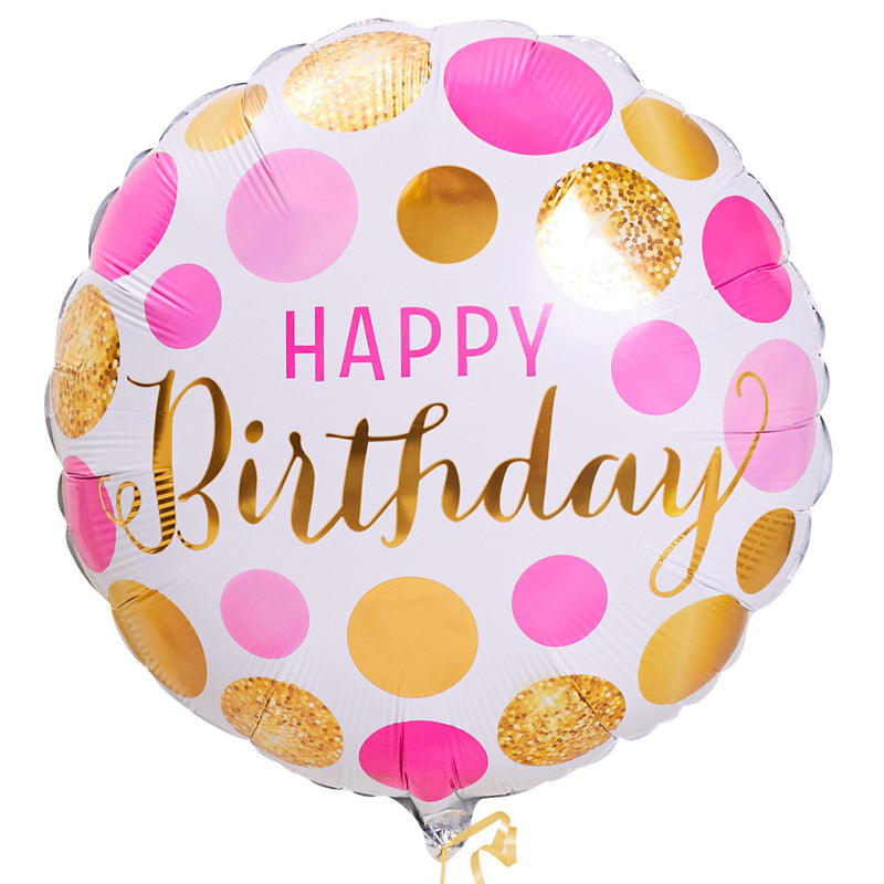 Deluxe Personalised Balloon Bunch - 30th Birthday Gold & Pink