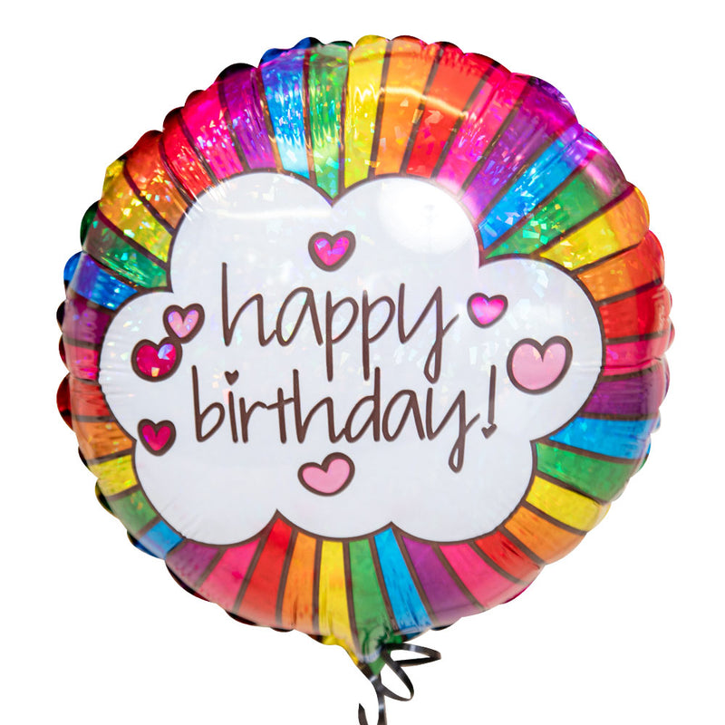 Deluxe Personalised Balloon Bunch - 4th Birthday Rainbow