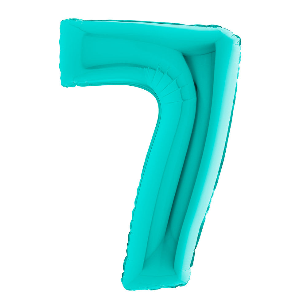 Supershape Tiffany Blue 40in Helium Balloon Number 7 General Party