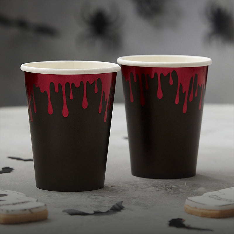 Blood Drip Foiled Paper Cups (x8)