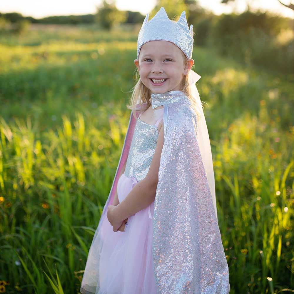 Kids Sequin Cape - Silver Great Pretenders