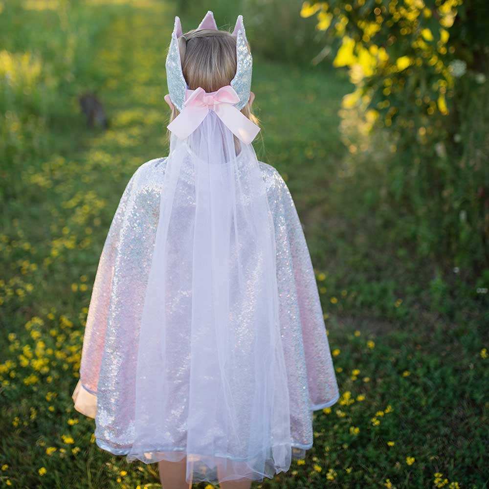 Kids Sequin Cape - Silver Great Pretenders