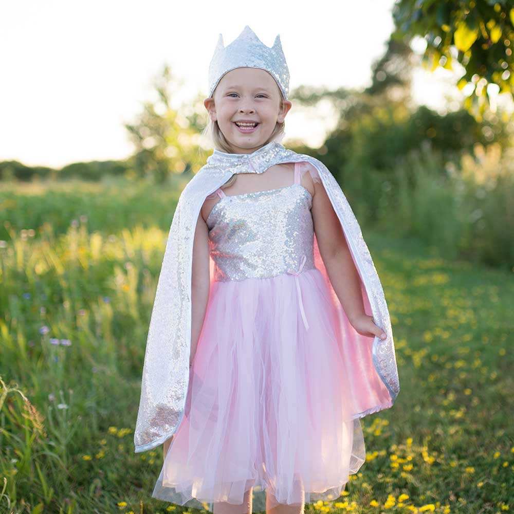 Kids Sequin Cape - Silver Great Pretenders