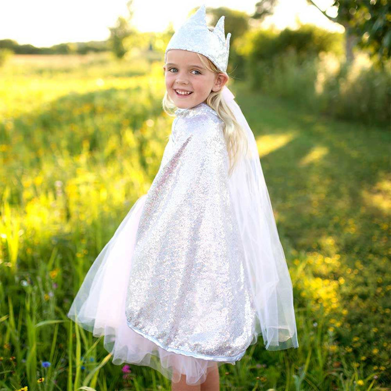 Kids Sequin Cape - Silver Great Pretenders