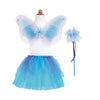 Kids Glitter Blue Skirt, Wings and Wand Set Kids Party