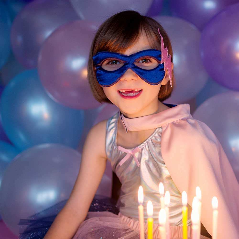 Kids Super Hero Tutu, Cape and Mask Set - Pink/Navy Great Pretenders