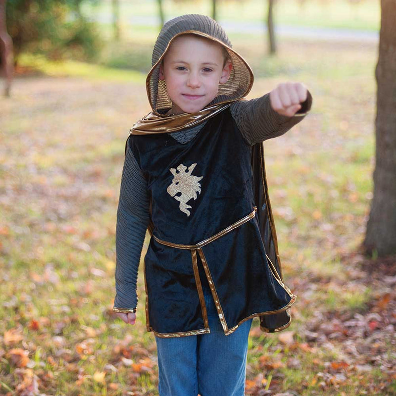 Kids Knight Tunic with Cape and Crown Set - Gold