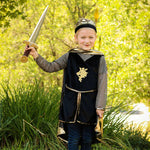 Kids Knight Tunic with Cape and Crown Set - Gold