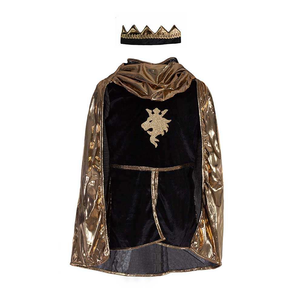 Kids Knight Tunic with Cape and Crown Set - Gold Great Pretenders
