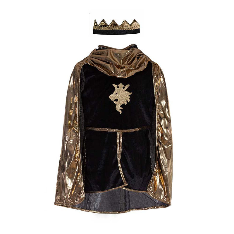 Kids Knight Tunic with Cape and Crown Set - Gold