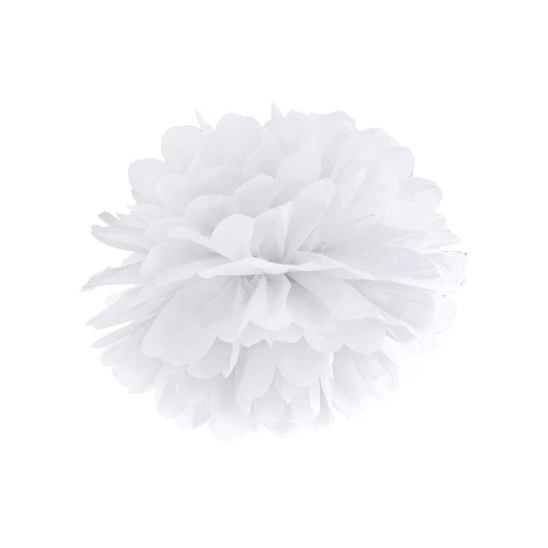 Paper Pom Pom Decoration (35cm) - White
