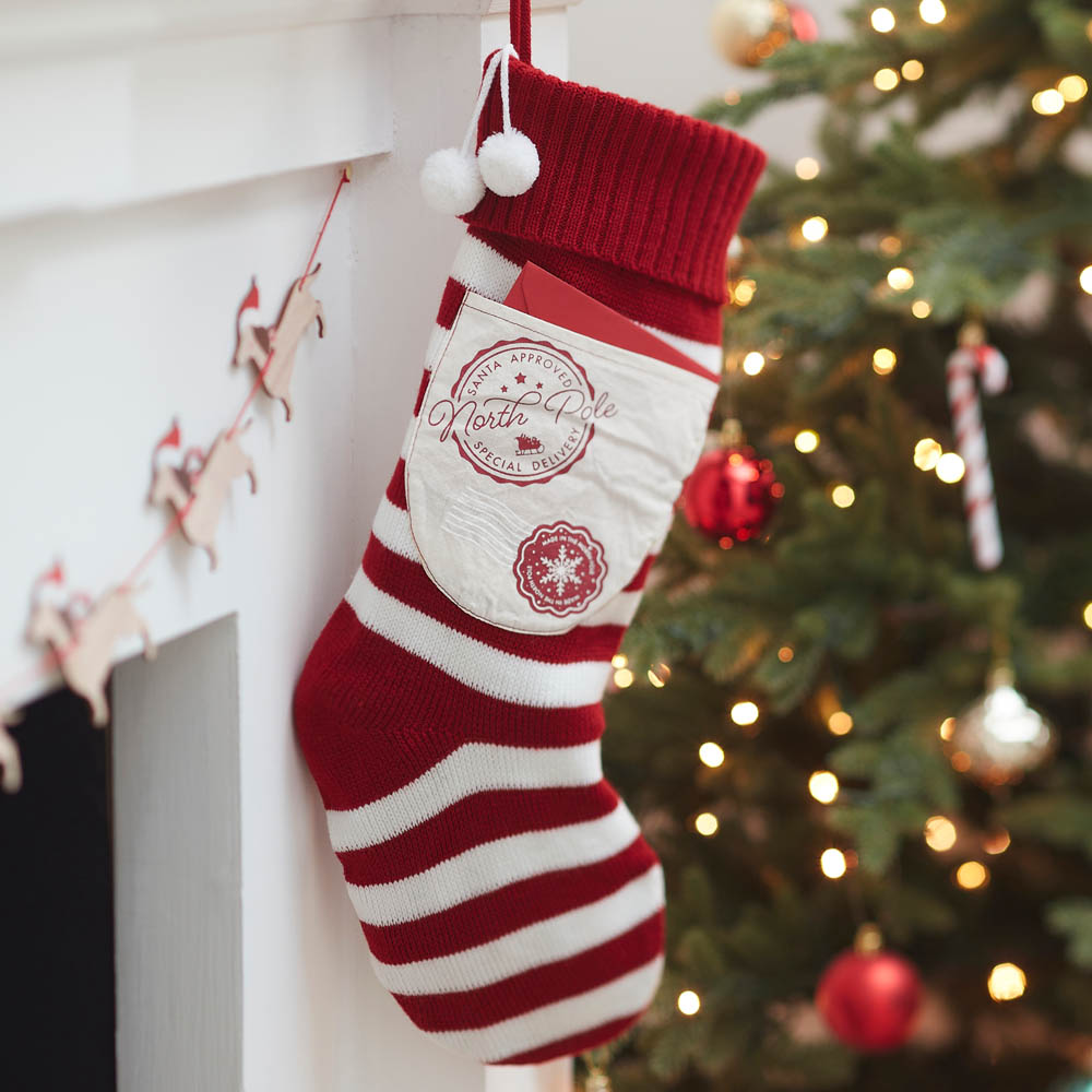 Knitted Stocking with Pocket Christmas 2024