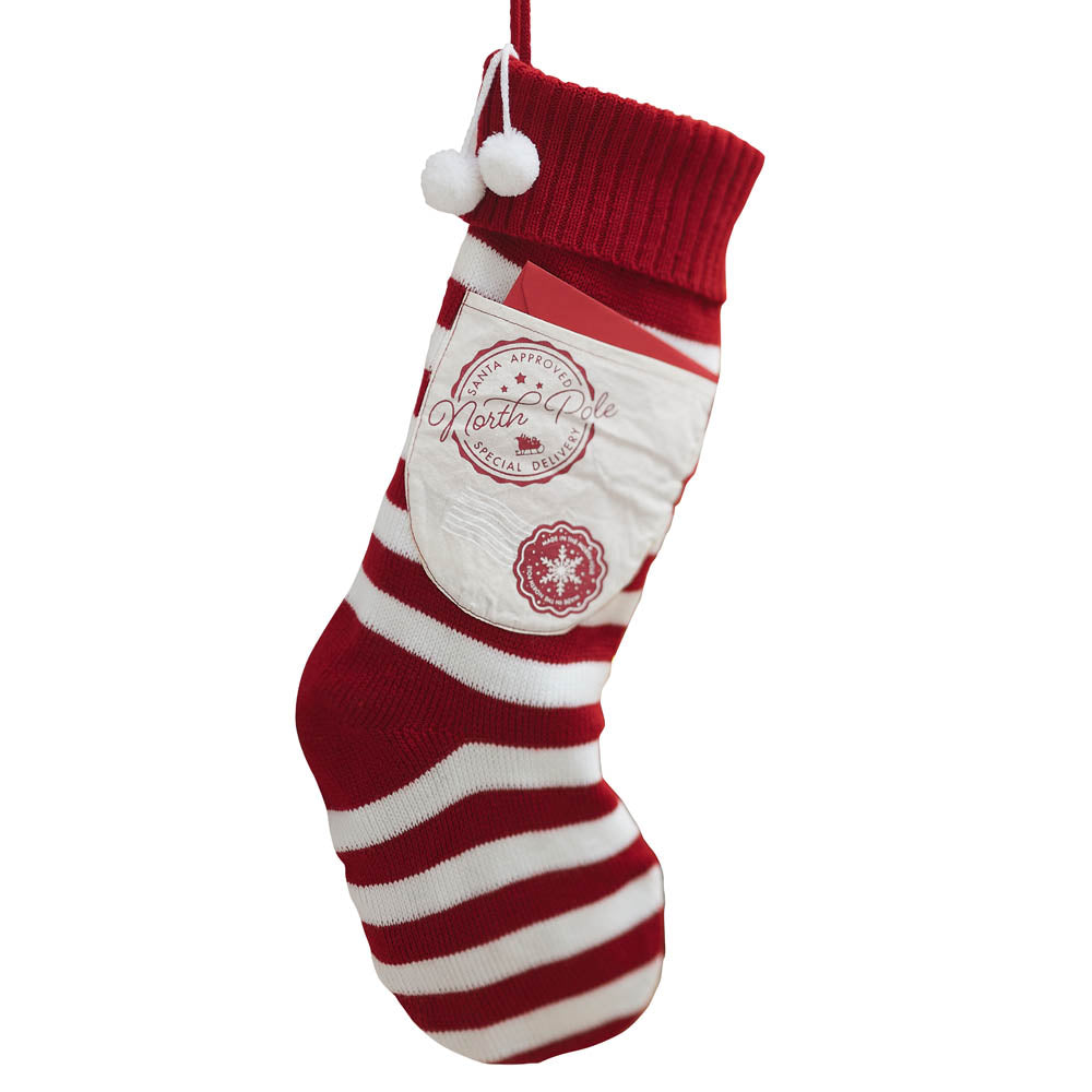 Knitted Stocking with Pocket Christmas 2024