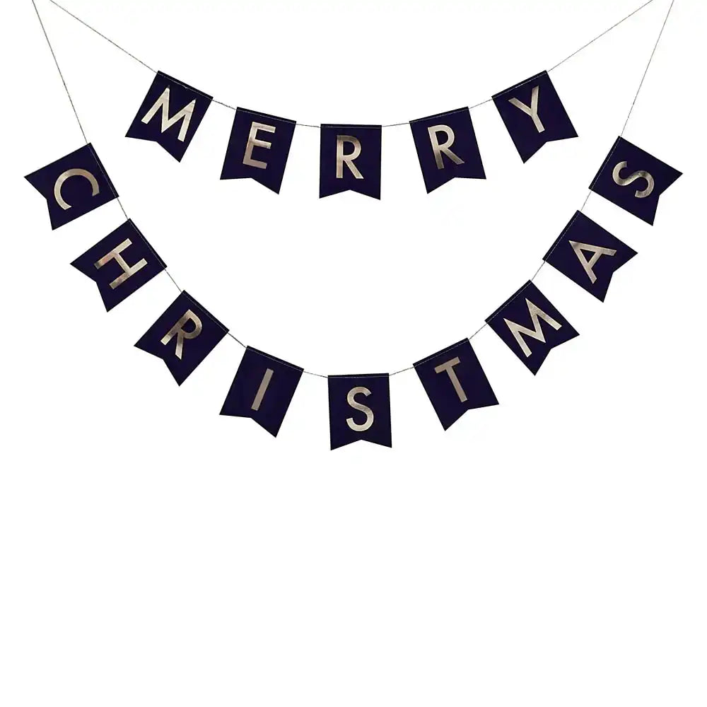 Navy Merry Christmas Flag Bunting Christmas 2024