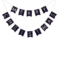 Navy Merry Christmas Flag Bunting Christmas 2024