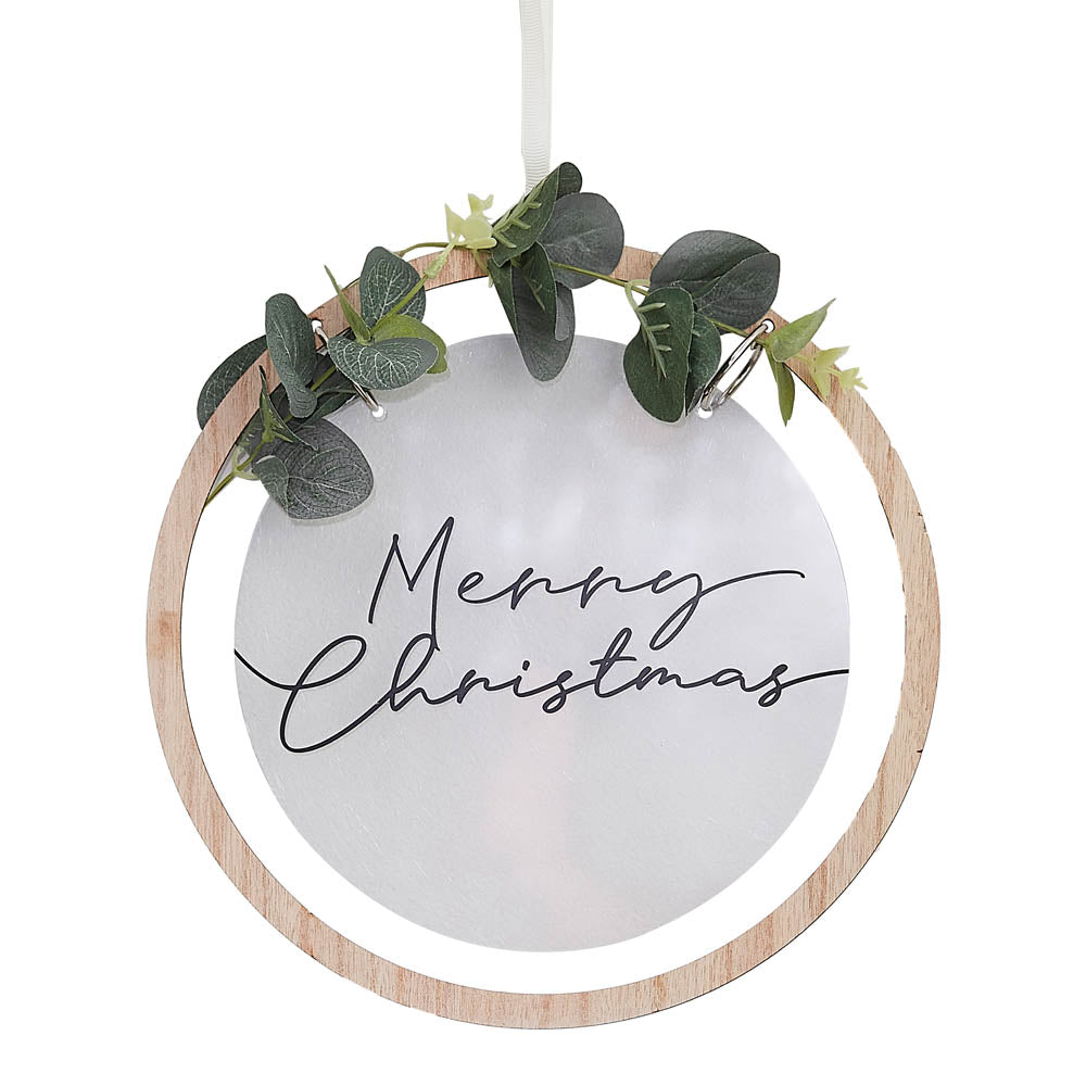 Merry Christmas Wooden Wreath Christmas 2024