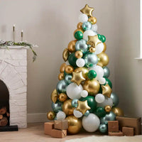 Balloon Tree - Green, Gold and White Christmas 2024