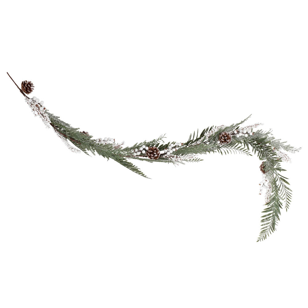 White Berries Foliage Garland Christmas 2024