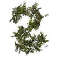Cedar Foliage Evergreen Garland with Lights Christmas 2023