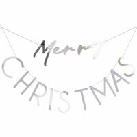 Silver Acrylic Merry Christmas Bunting Christmas 2024