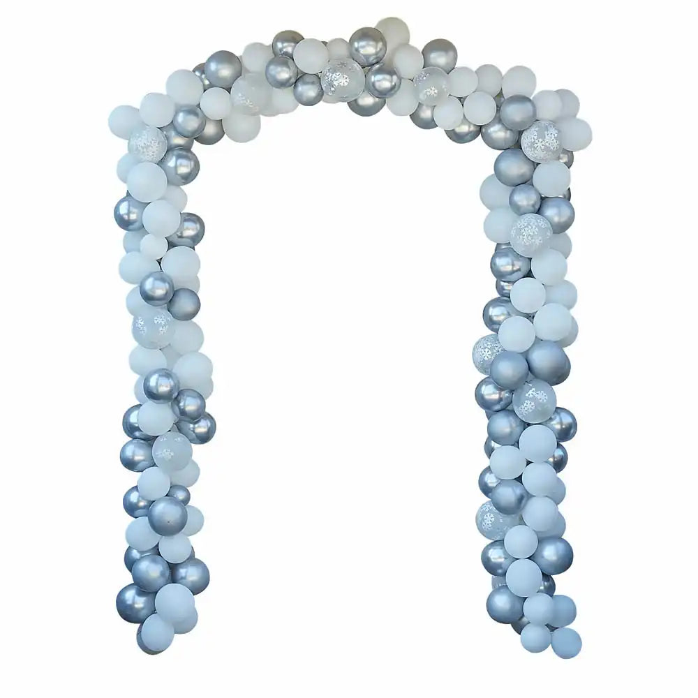 Silver & White Balloon Arch Kit Christmas 2024