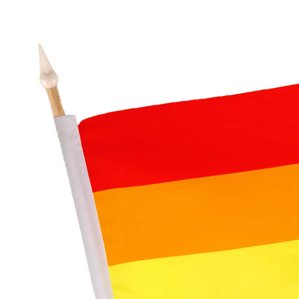 Rainbow Hand Flag with Wooden Stick Pride