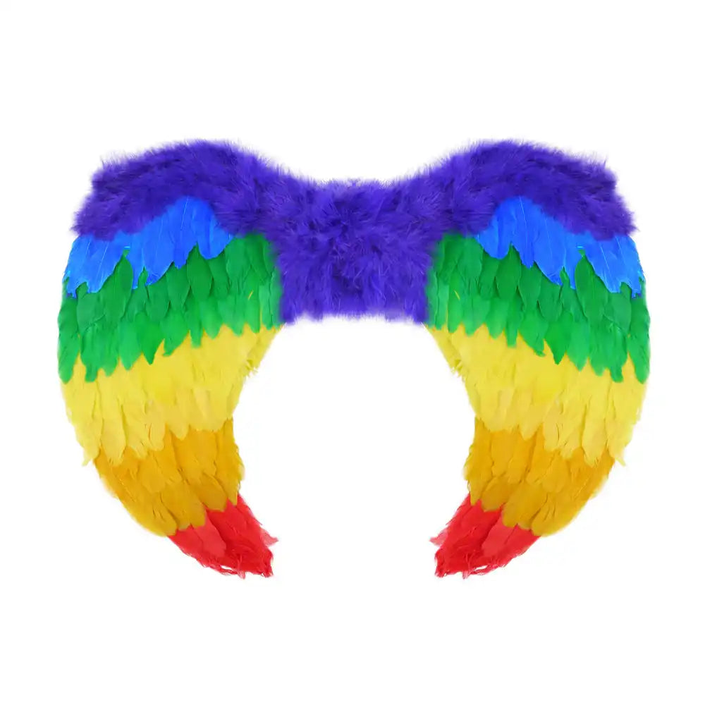 Rainbow Faux Feather Adult Wings Pride