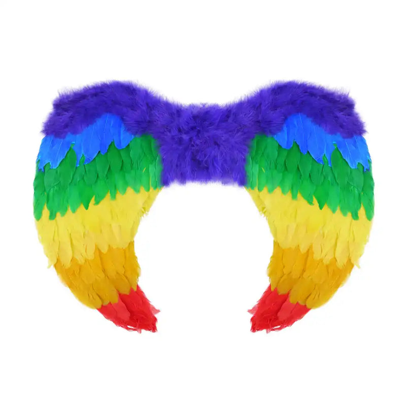 Rainbow Faux Feather Adult Wings Pride