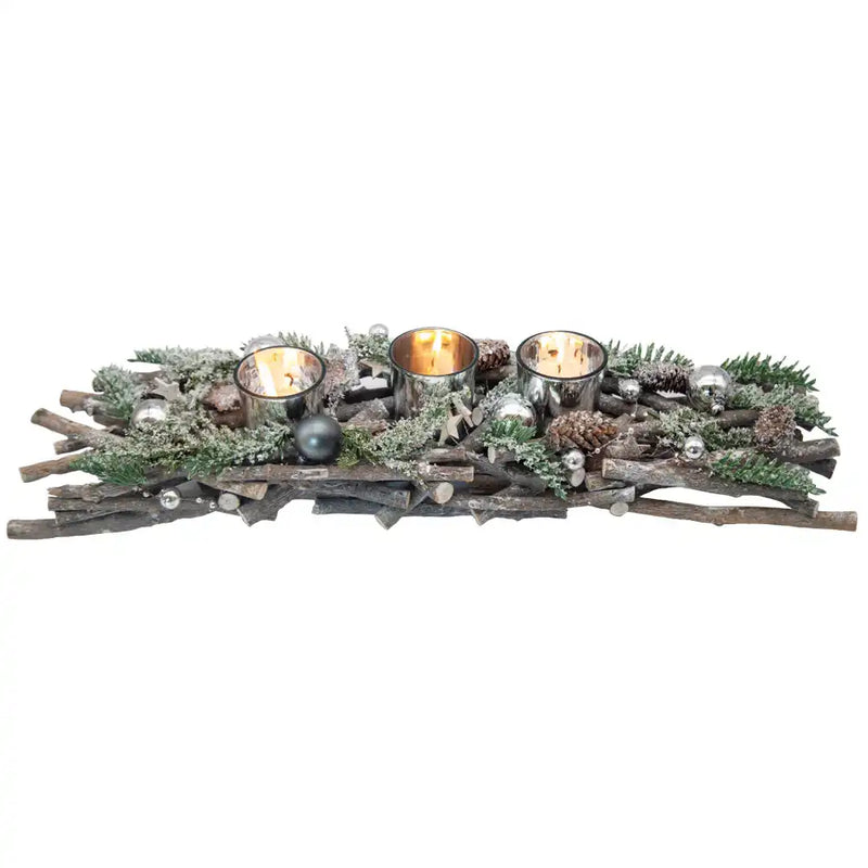 Candle Holder - Silver Christmas 2024