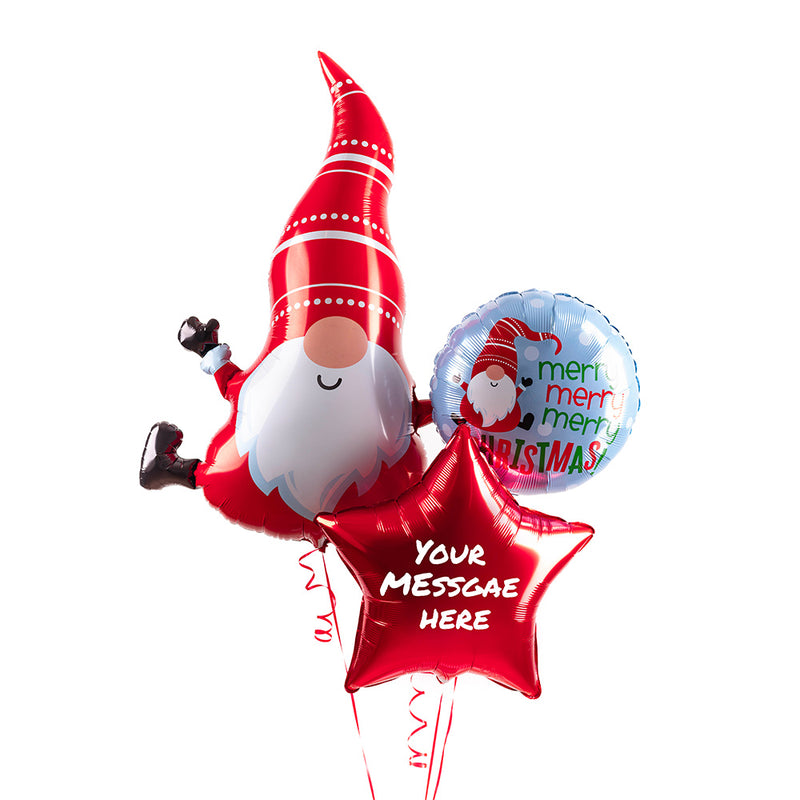 Personalised Balloon Bunch - Gnome for Christmas Personalised Balloons