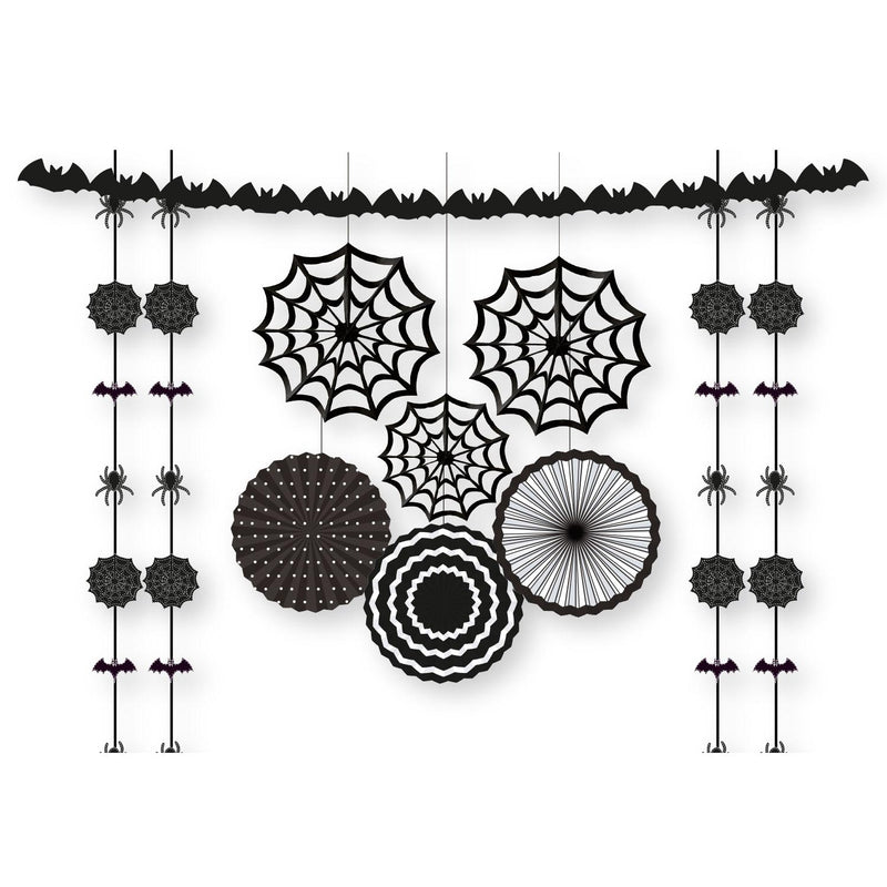 Black and White Halloween Decorations Kit