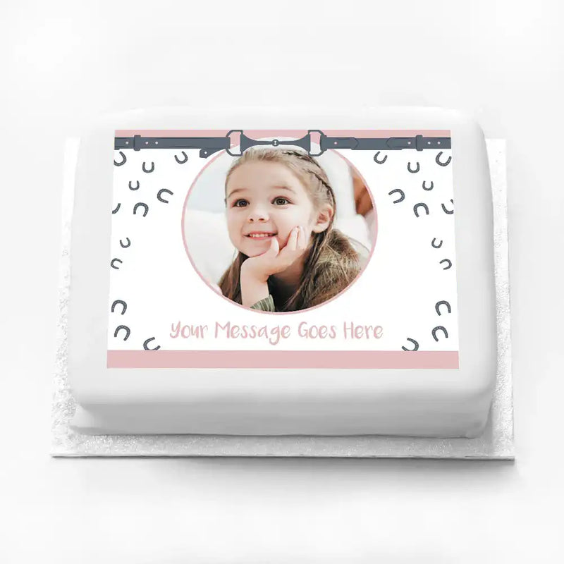 Personalised Photo Cake - Horse Riding Photo & Message Personalised Cake