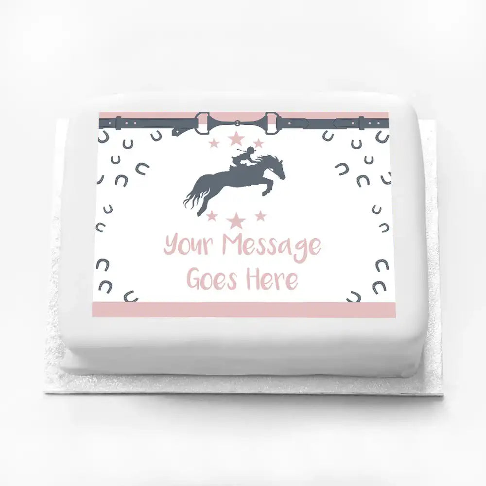 Personalised Photo Cake - Horse Riding Message Only Personalised Cake