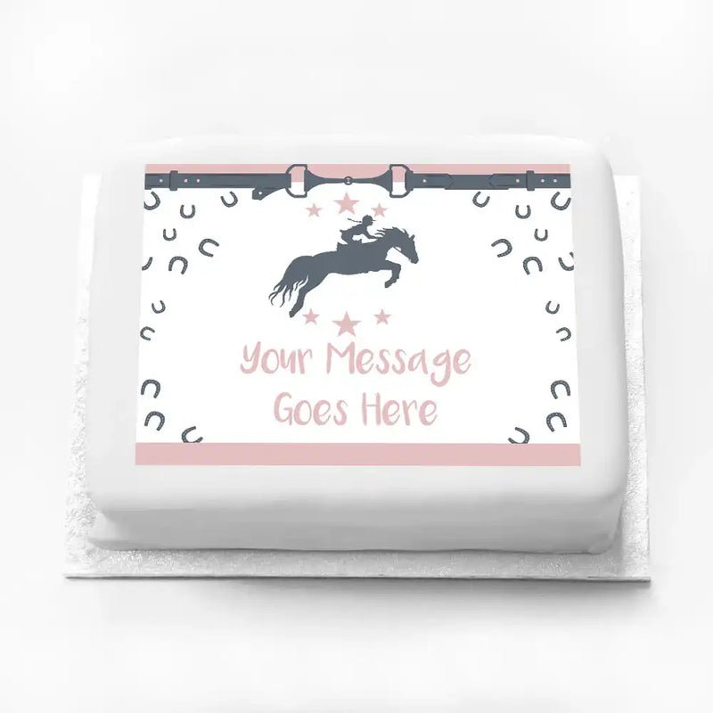 Personalised Photo Cake - Horse Riding Message Only Personalised Cake