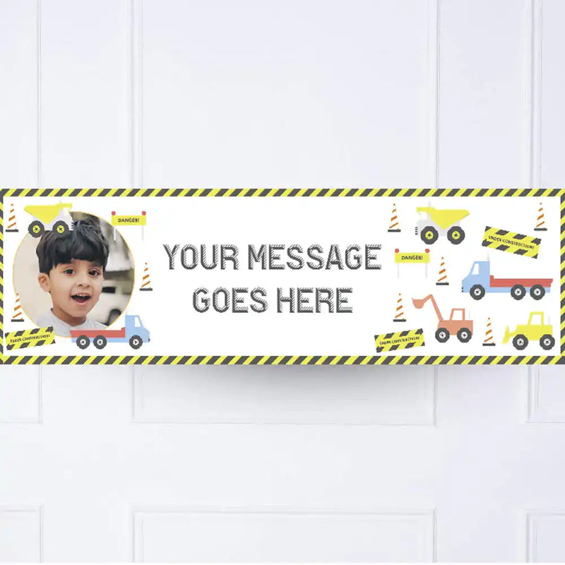 Construction Personalised Party Banner Yes Personalised Banner